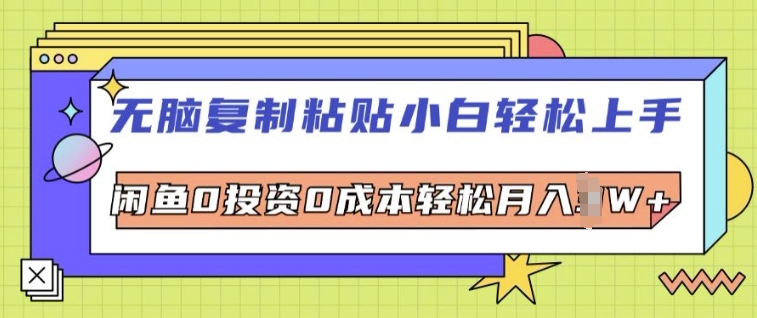 无脑复制粘贴小白轻松上手，咸鱼0投资0成本轻松月入W+-中创网_分享中创网创业资讯_最新网络项目资源-挖财365-我的时光笔记