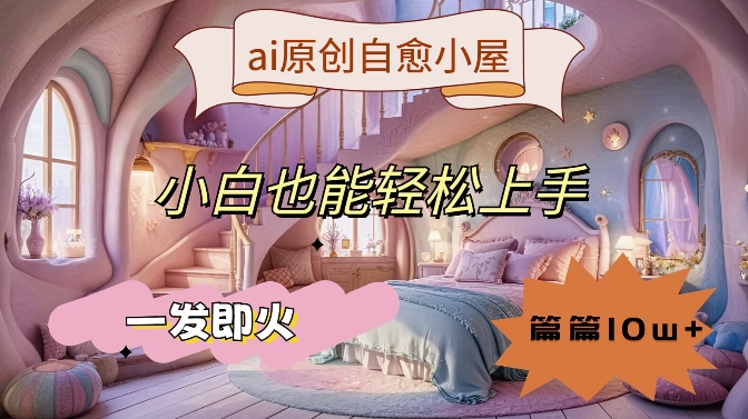 ai原创治愈小屋，小白也能轻松上手，一发即火，篇篇10w+【揭秘】-中创网_分享中创网创业资讯_最新网络项目资源-挖财365-我的时光笔记