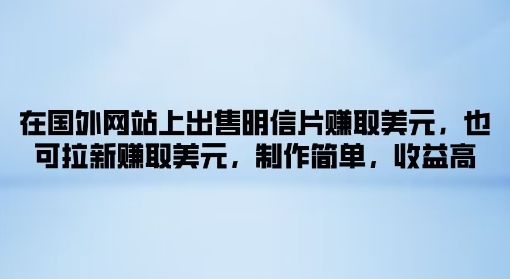 在国外网站上出售明信片赚取美元，也可拉新赚取美元，制作简单，收益高-中创网_分享中创网创业资讯_最新网络项目资源-挖财365-我的时光笔记