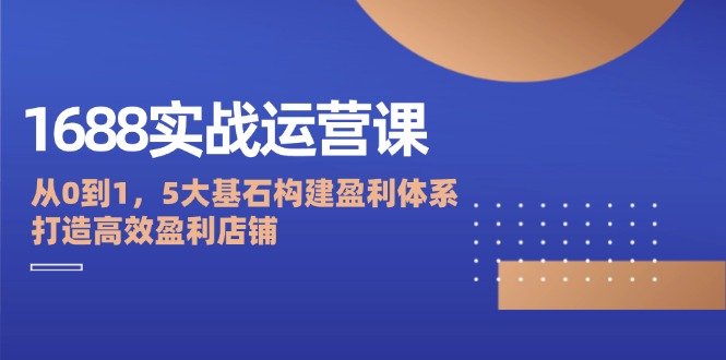 1688实战运营课：从0到1，5大基石构建盈利体系，打造高效盈利店铺-中创网_分享中创网创业资讯_最新网络项目资源-挖财365-我的时光笔记