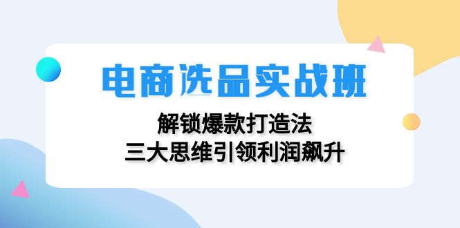 电商选品实战班：解锁爆款打造法，三大思维引领利润飙升-中创网_分享中创网创业资讯_最新网络项目资源-挖财365-我的时光笔记