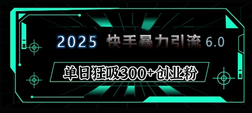 图片[1]-2025年快手6.0保姆级教程震撼来袭，单日狂吸300+精准创业粉-挖财365网